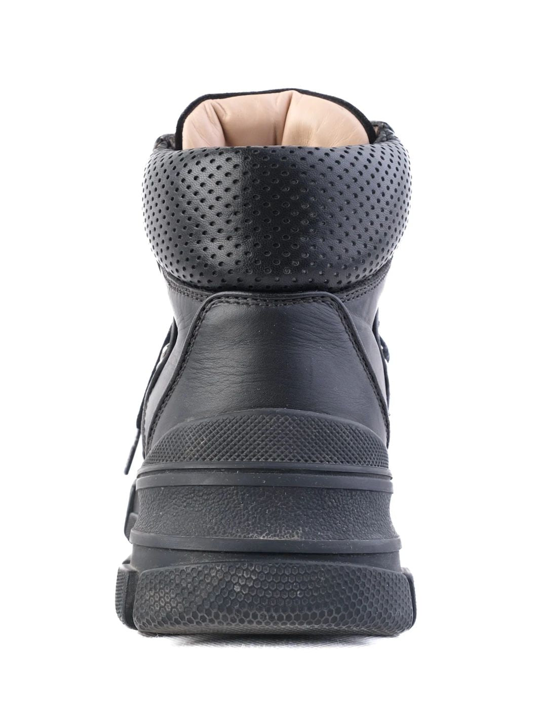 Excellent Gucci Black Leather High-Top Hiking Boots for Women