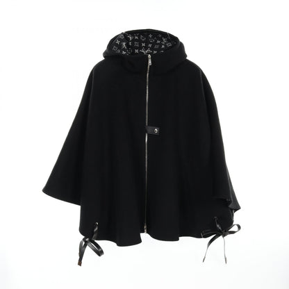 Louis Vuitton Hooded Cape Monogram Poncho Rm 223w Qwe Wool Silk Black