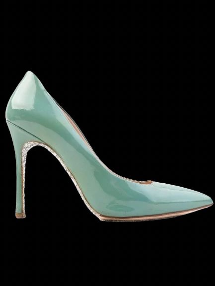 Excellent Miu Miu Green Leather High-Heeled Shoes Size 36.5
