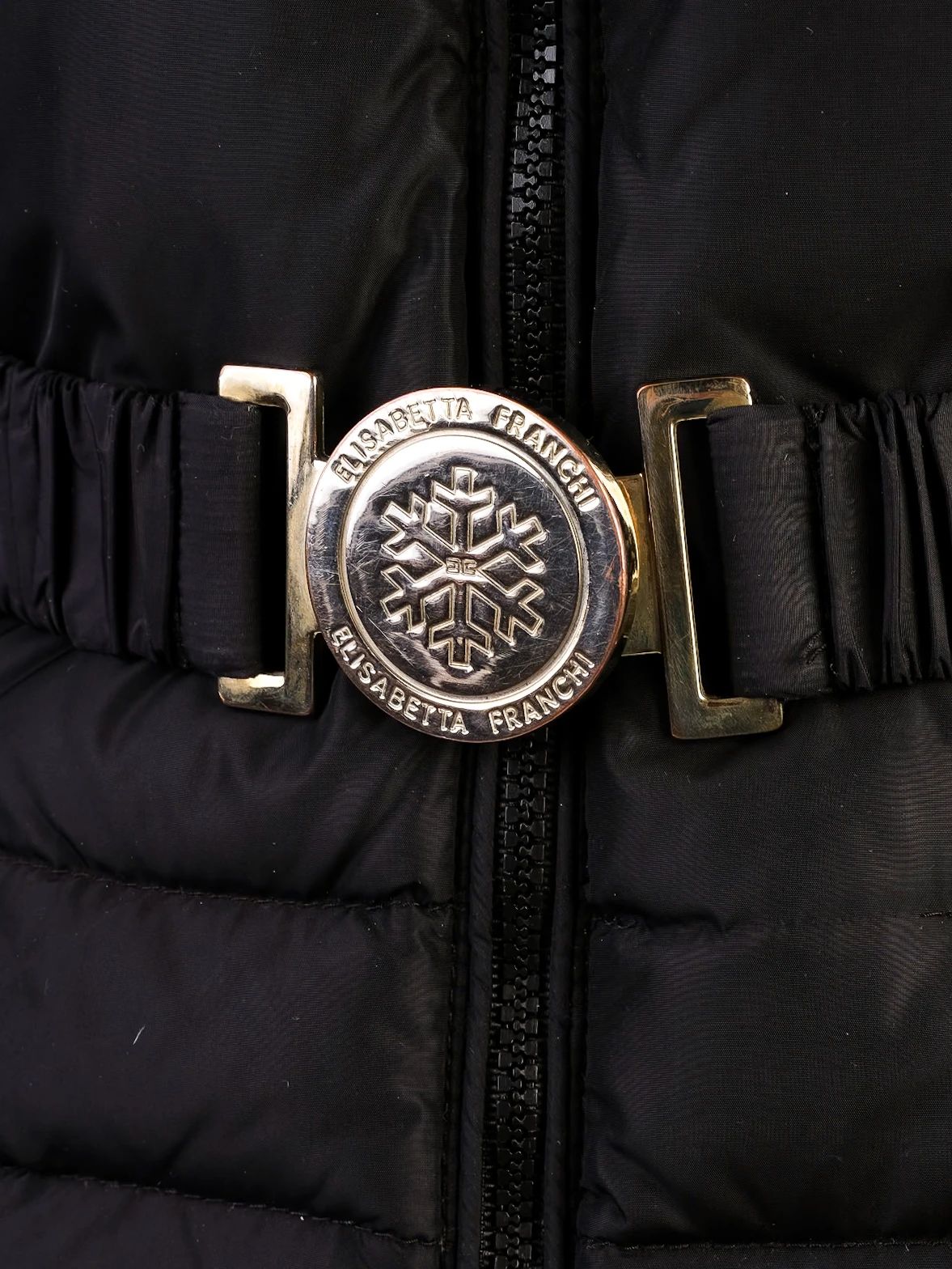 Excellent Elisabetta Franchi Black Nylon Puffer Jacket Size S