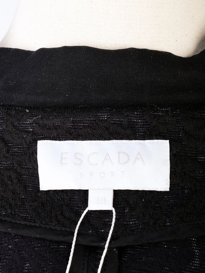Excellent Escada Black Polyester Jacket Size S with Textured Design