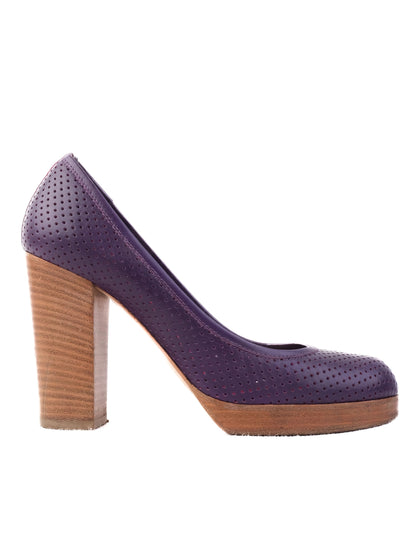 Excellent SI Rossi Purple Leather High-Heeled Shoes Size 38