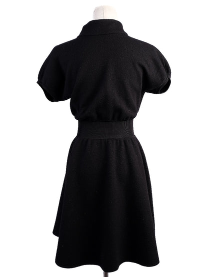 Excellent Emporio Armani Black Wool Dress Size 38
