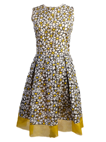 Excellent Red Valentino Floral Dress Combined Polyester Size M