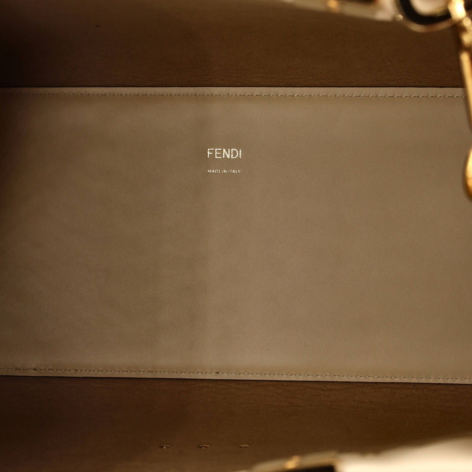 Fendi Sunshine Shopper Tote Studded Leather Medium