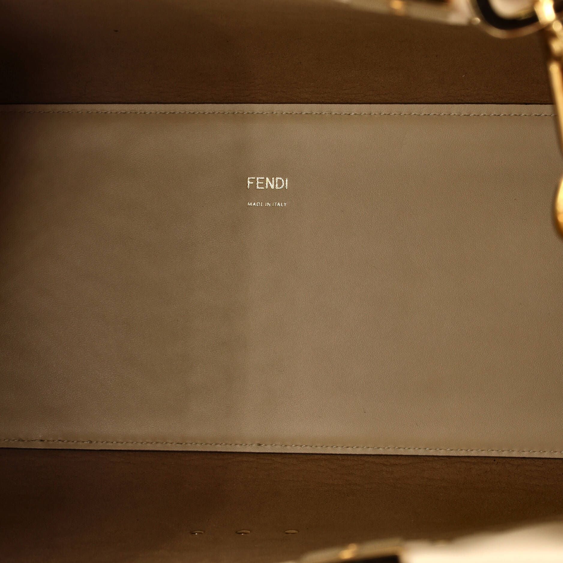 Fendi Sunshine Shopper Tote Studded Leather Medium