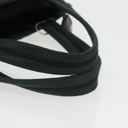 Prada Hand Bag Nylon Green Silver Auth