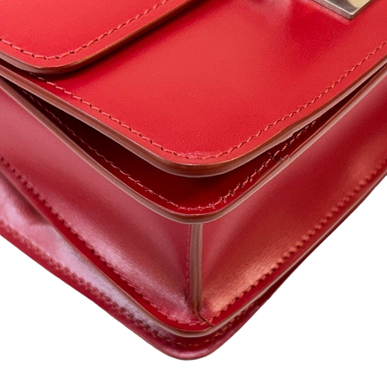Celine Small Classic Shoulder Bag Red Box Calfskin