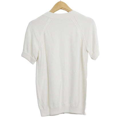 Hermes Short Sleeve Zipped Sweater Cotton White 34