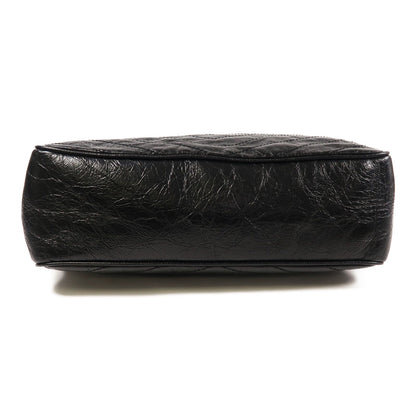Yves Saint Laurent Cowhide Leather Niki Large Silver Shoulder Bag Black Calfskin (cowhide) Pmr 504