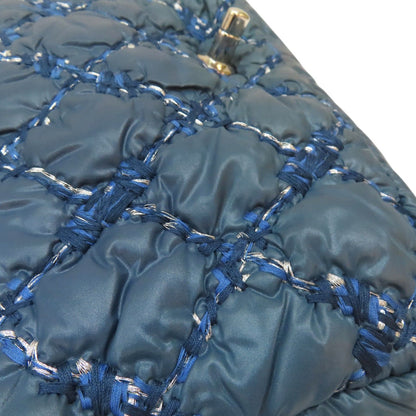 Chanel Matelasse Coco Mark Shoulder Bag Nylon Blue (discoloration)