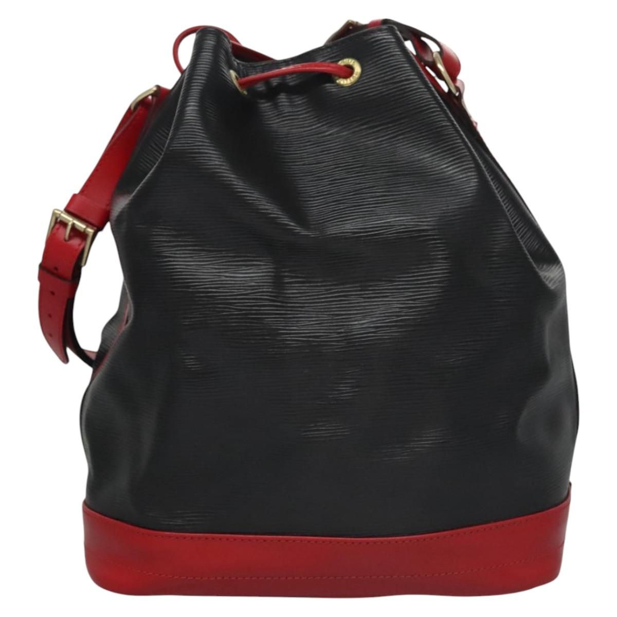 Louis Vuitton Epi Noe Shoulder Bag Bicolor Black Red M 44017 Lv Auth