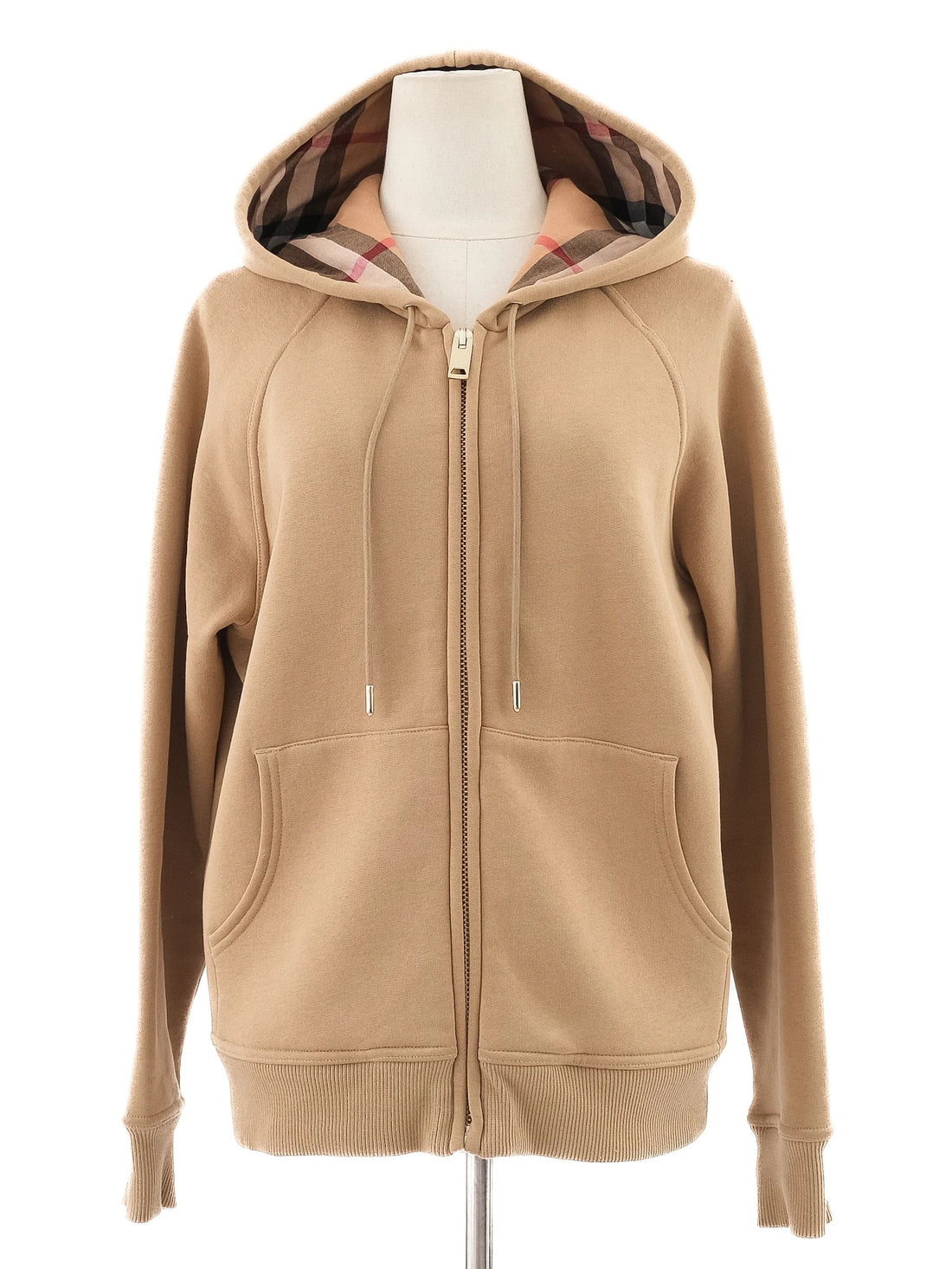 Burberry Orange Zip-Up Hoodie L Excellent Condition Women