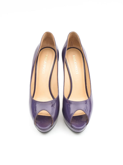 NEW Emilio Pucci Purple High-Heel Peep-Toe Pumps Size 37