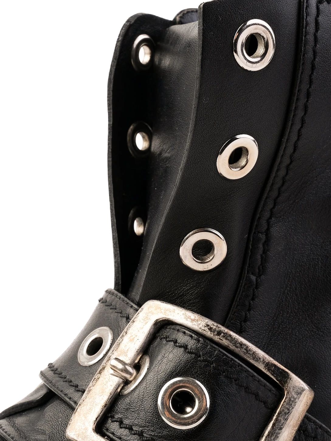 Excellent Alexander McQueen Black Leather WomenÕs Boots Size 35
