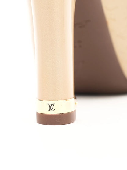 Louis Vuitton Yellow Leather High-Heeled Slingback Shoes Size 37.5