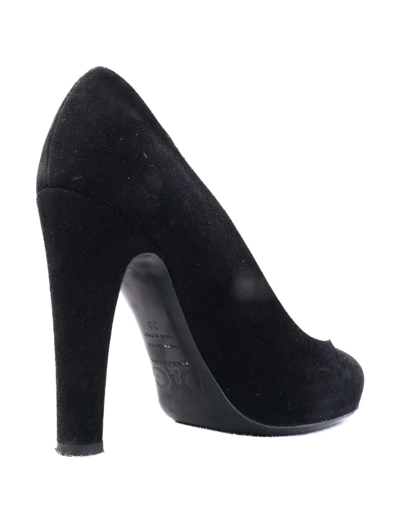 Excellent Dolce Gabbana Black Genuine Suede High Heel Pumps Size 38