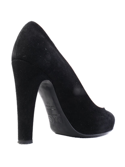 Excellent Dolce Gabbana Black Genuine Suede High Heel Pumps Size 38