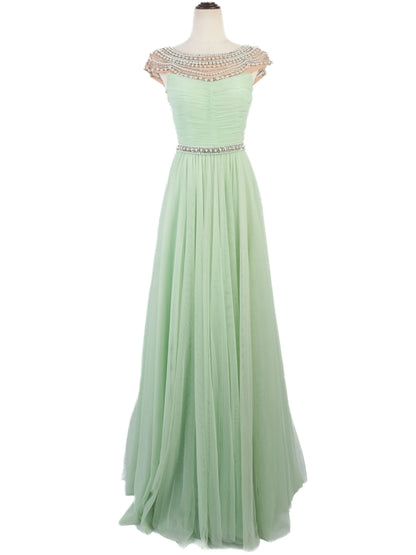 Excellent Sherri Hill Green Evening Gown Size M with Beading