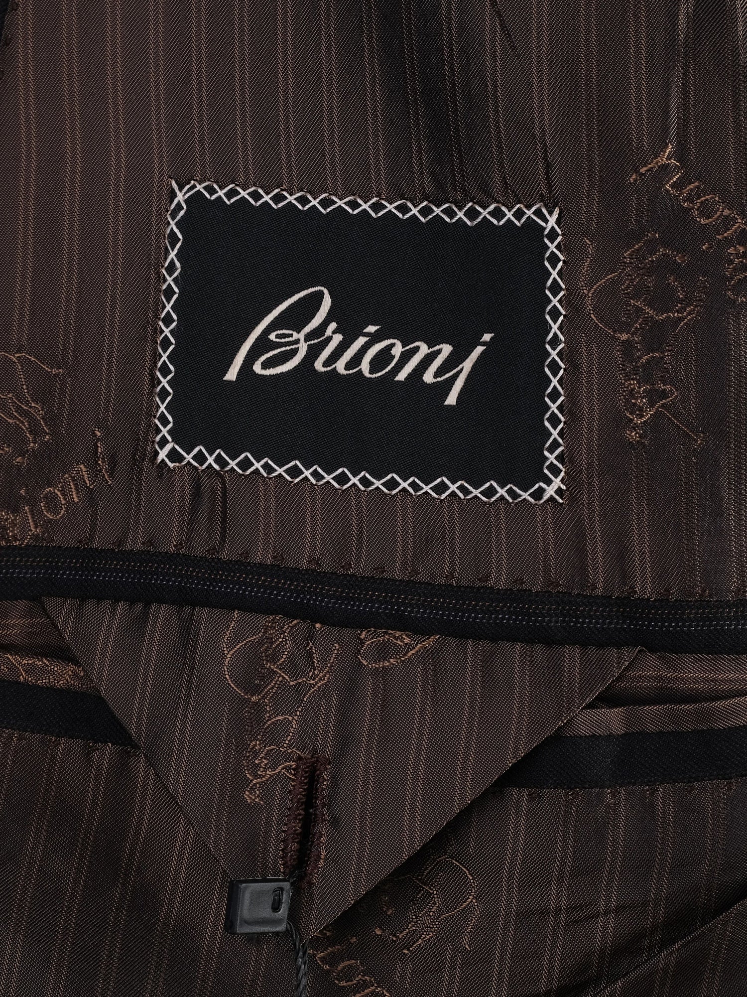 Excellent BRIONI Black Pinstripe Wool Suit Jacket Size XXL