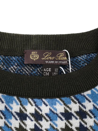 Perfect Loro Piana Houndstooth Sweater for Kids Size 12 Silk Blend