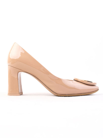 Excellent Louis Vuitton Pink Leather High-Heeled Shoes Size 36.5