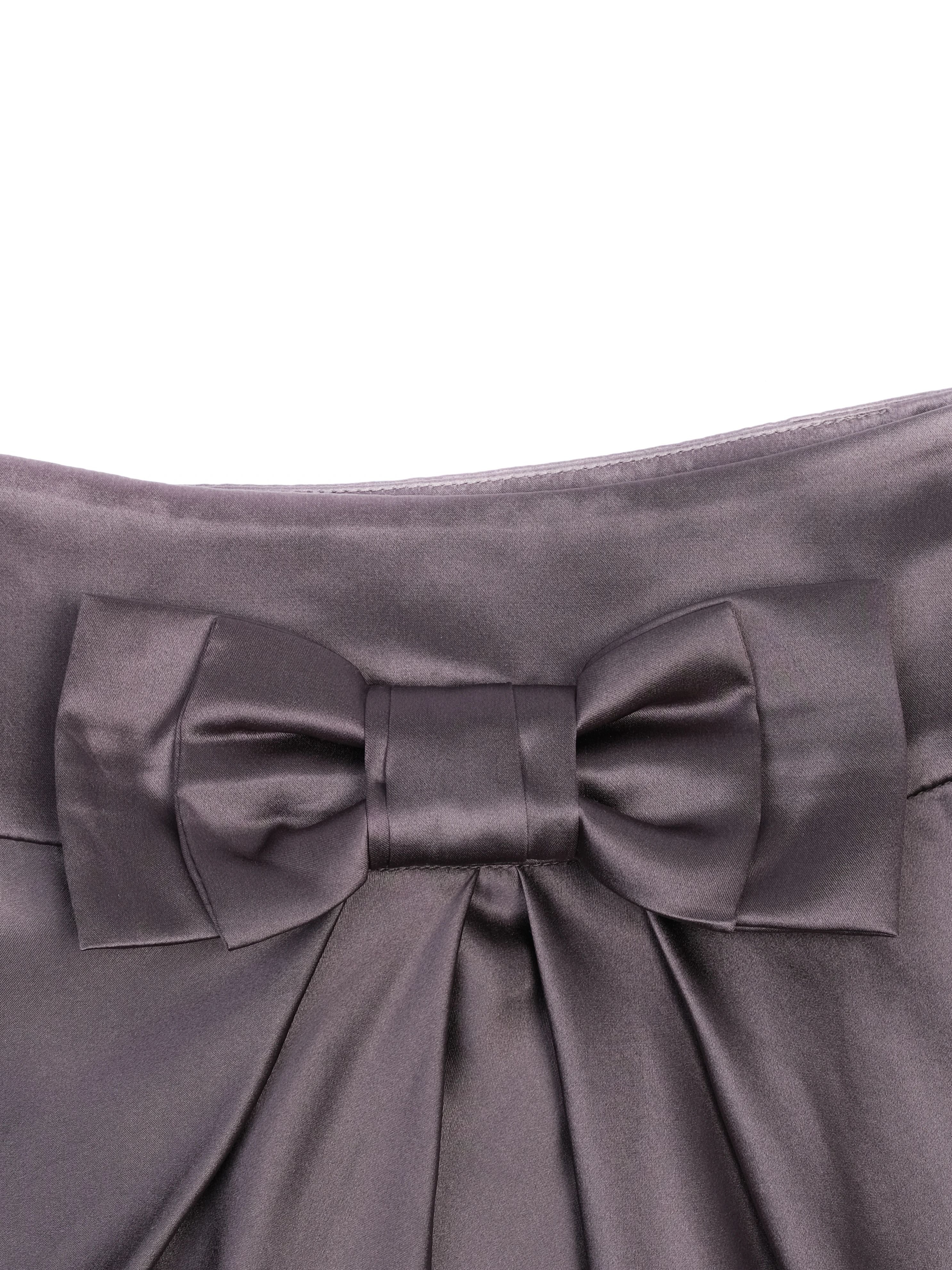 Excellent Philosophy di Alberta Ferretti Gray Silk Satin Skirt Size M