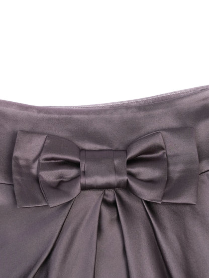 Excellent Philosophy di Alberta Ferretti Gray Silk Satin Skirt Size M