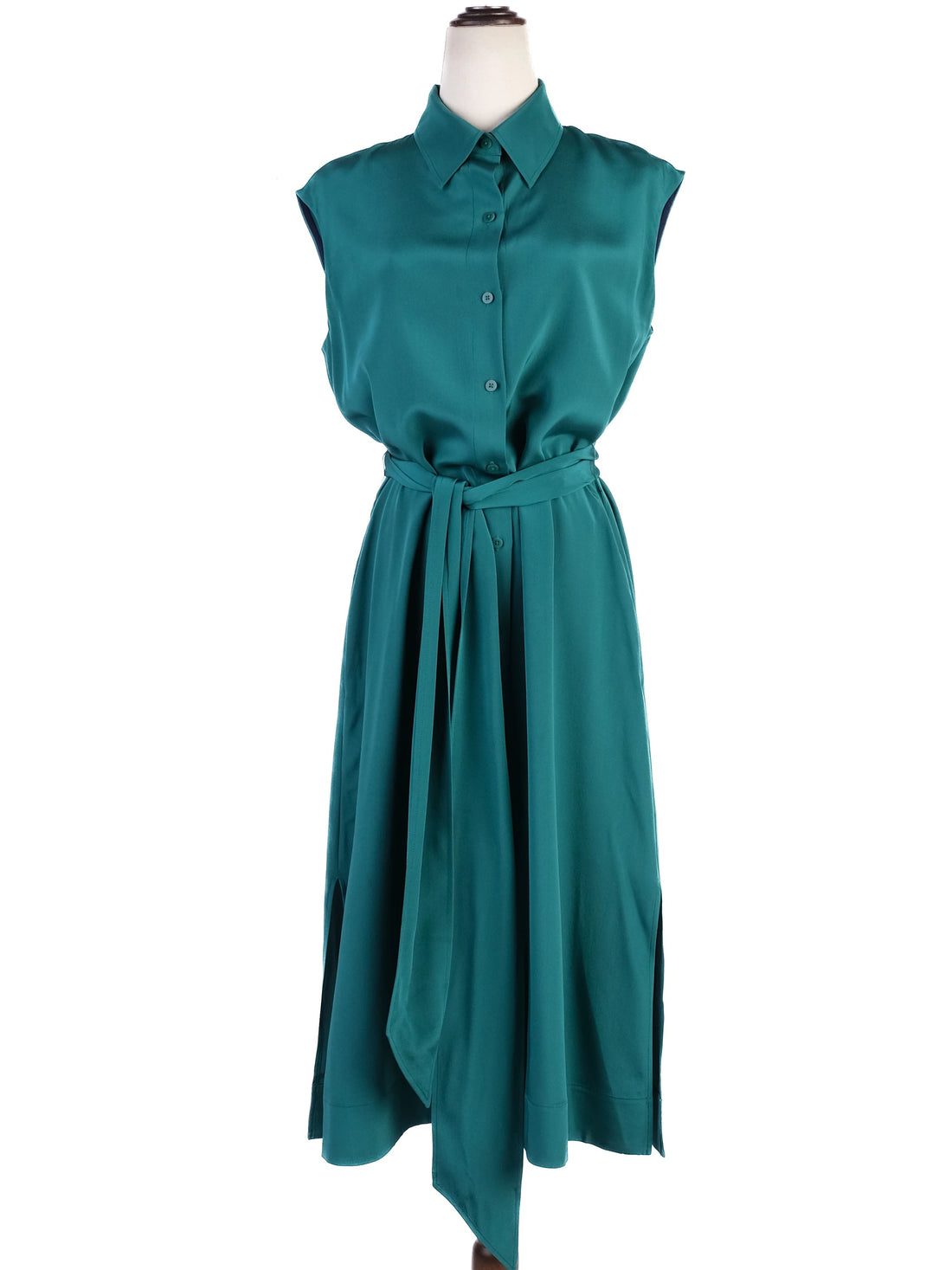 Excellent Diane von Furstenberg Green Silk Midi Dress Size S