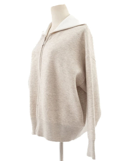 Good Sandro Gray Wool Zip-Up Hoodie Size L with Unique Design