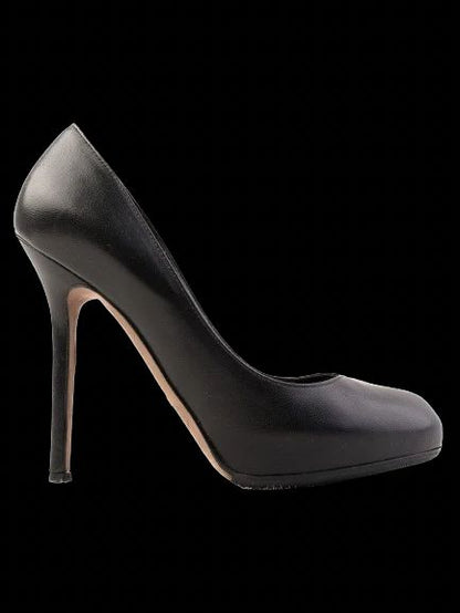 Excellent Sergio Rossi Black Leather High-Heeled Pumps Size 35.5
