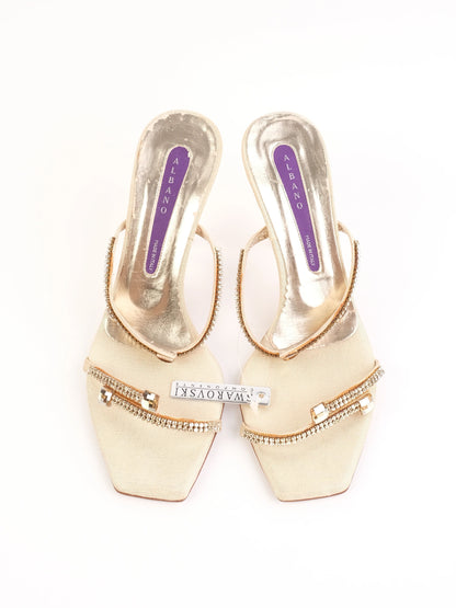 Excellent Albano Yellow Leather High-Heeled Sandals Size 38