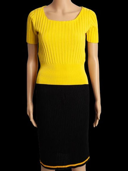 Excellent Prada Yellow Cotton Two-Piece Outfit Size S
