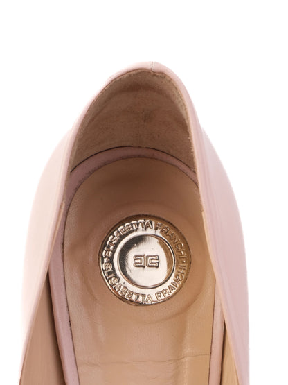 Excellent Elisabetta Franchi Pink Leather High-Heeled Shoes Size 36