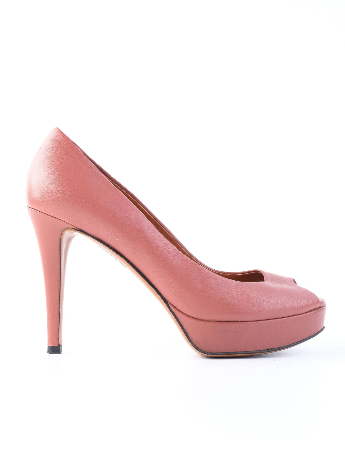 Excellent Gucci Pink Leather High-Heeled Shoes Size 37.5