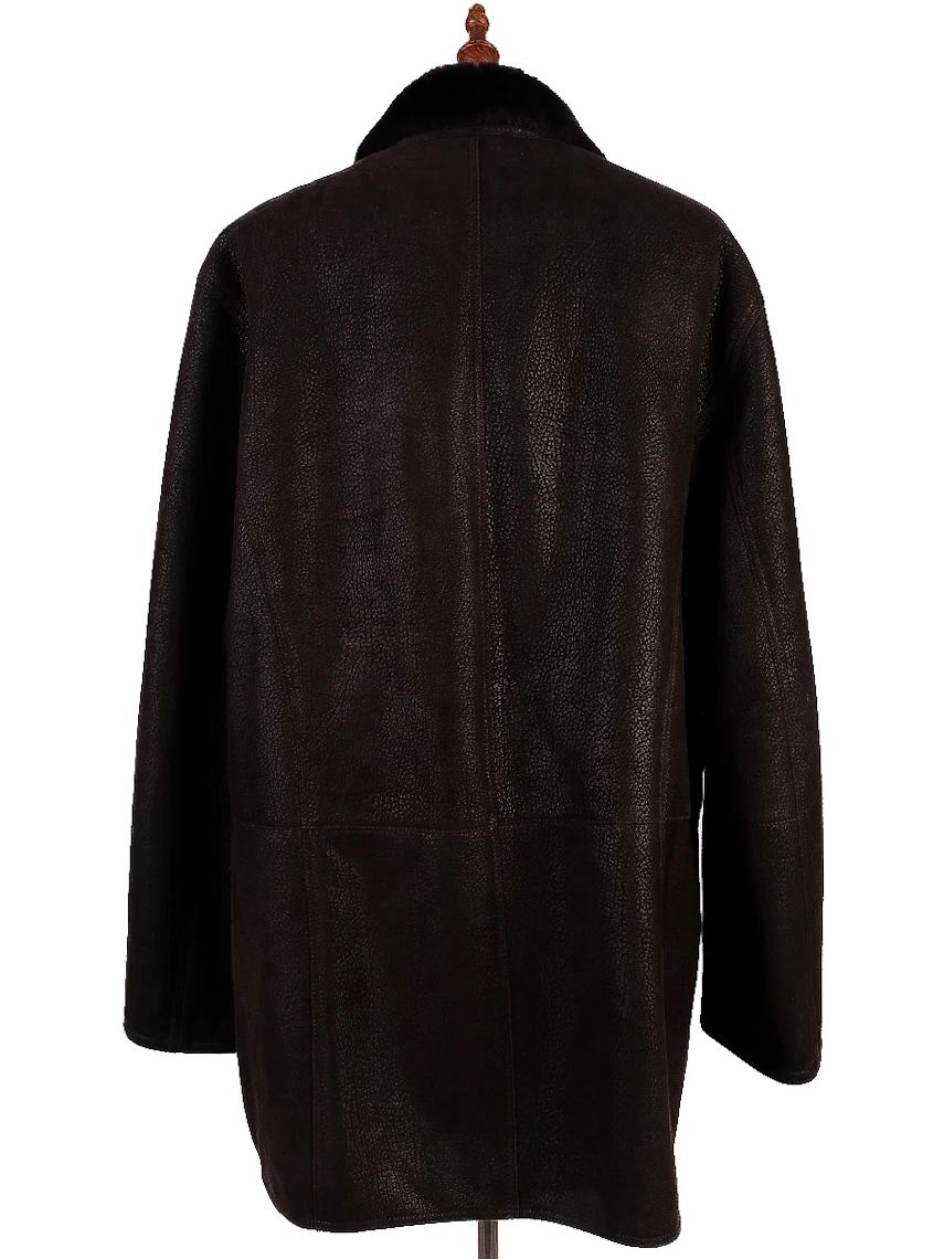 Good Bugatti Orange Leather Coat Size XL for Men