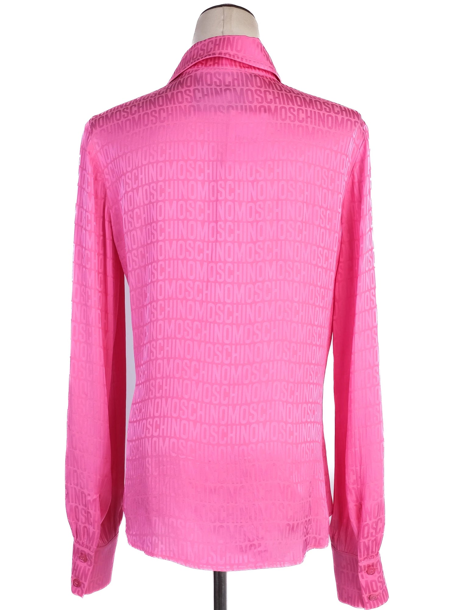 Excellent Moschino Pink Blouse Long Sleeve Viscose Patterned