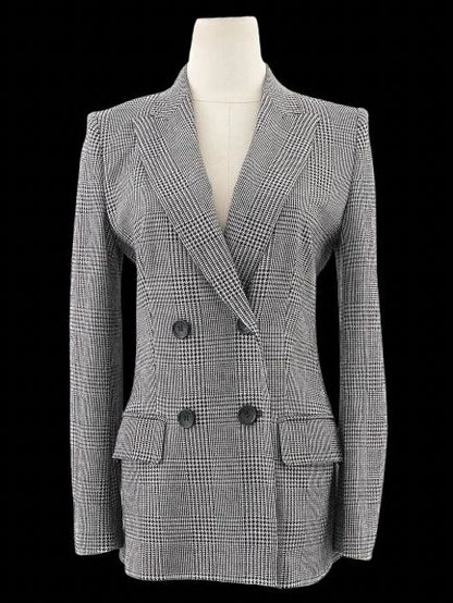 Excellent Max Mara Gray Wool Double-Breasted Blazer Size S