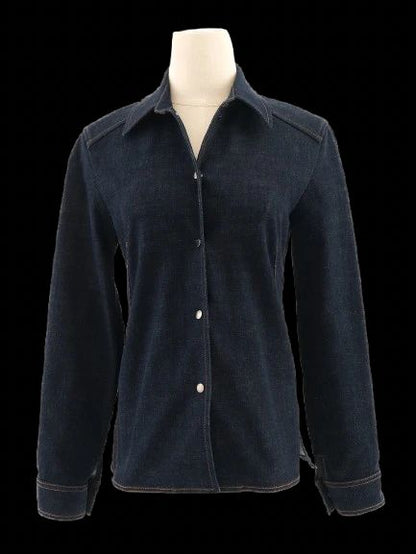 Excellent Loro Piana Blue Denim Button-Up Shirt Size S