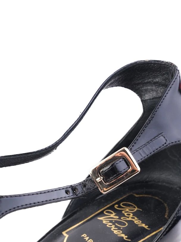 Excellent Roger Vivier Black Patent Leather High Heels Size 37