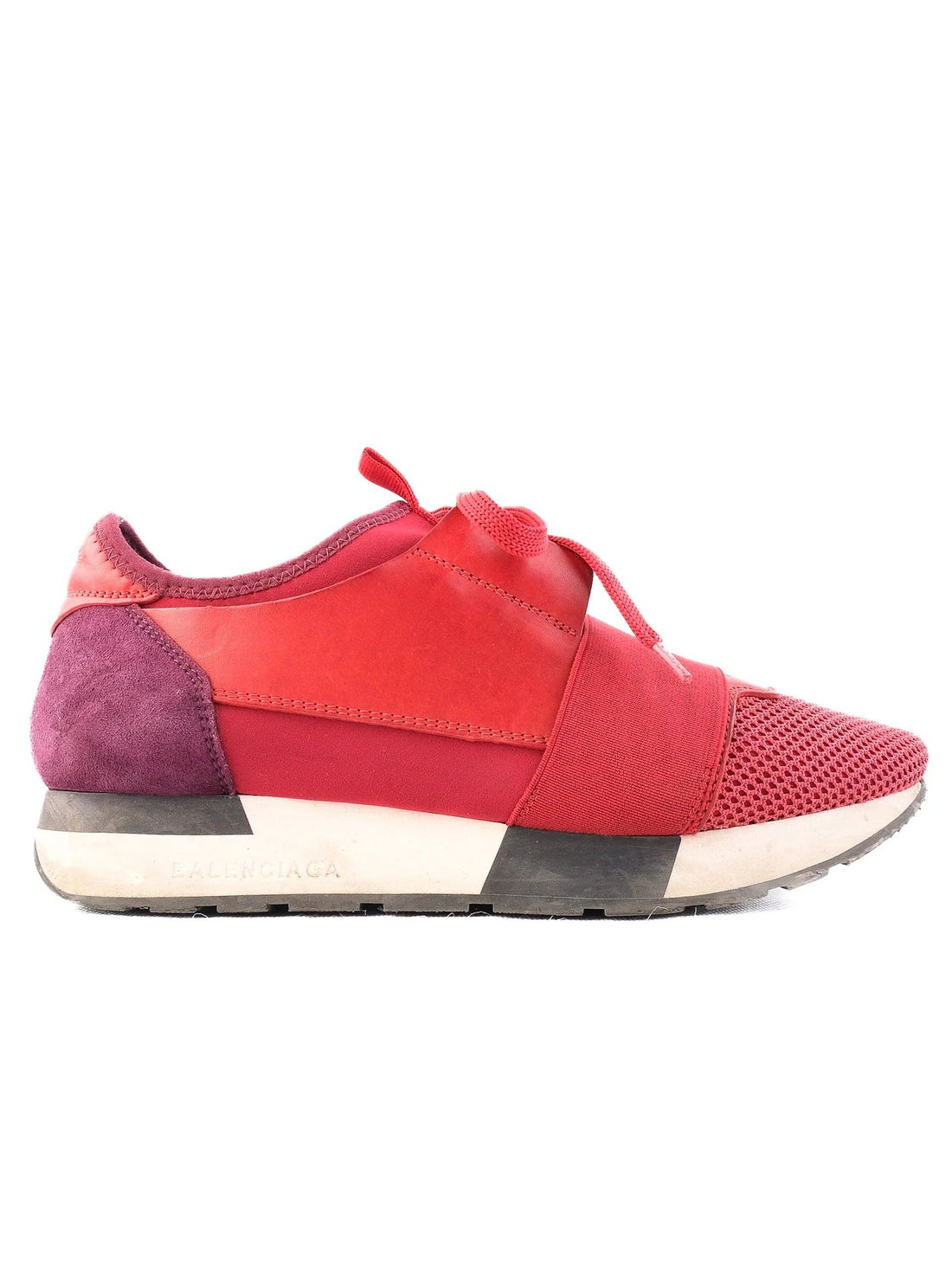 Excellent Balenciaga Red Purple Sneakers Size 38 Fabric