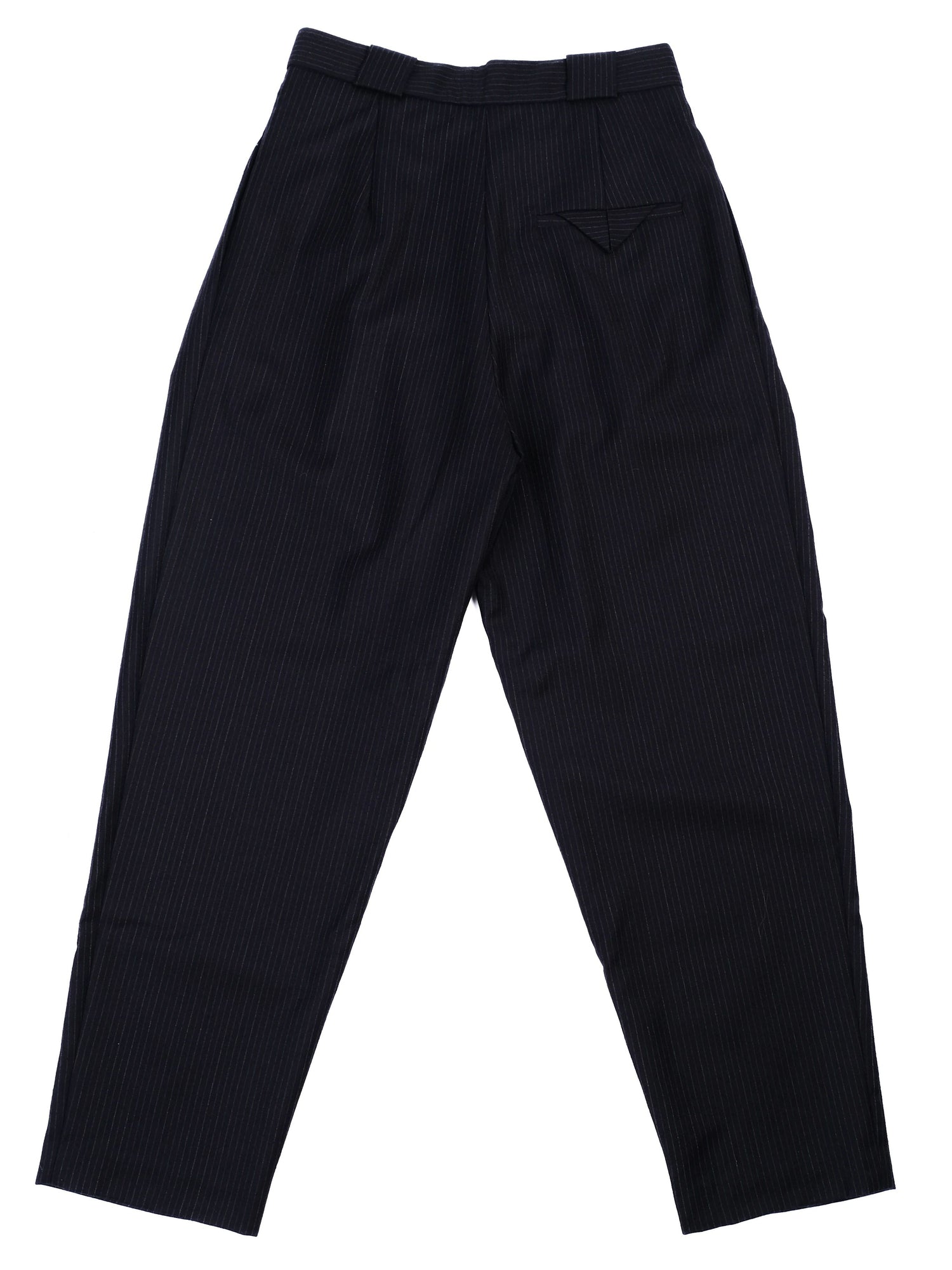 Excellent Tara Jarmon Blue Wool Pants Size S Pinstriped Design