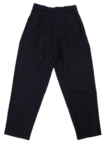 Excellent Tara Jarmon Blue Wool Pants Size S Pinstriped Design