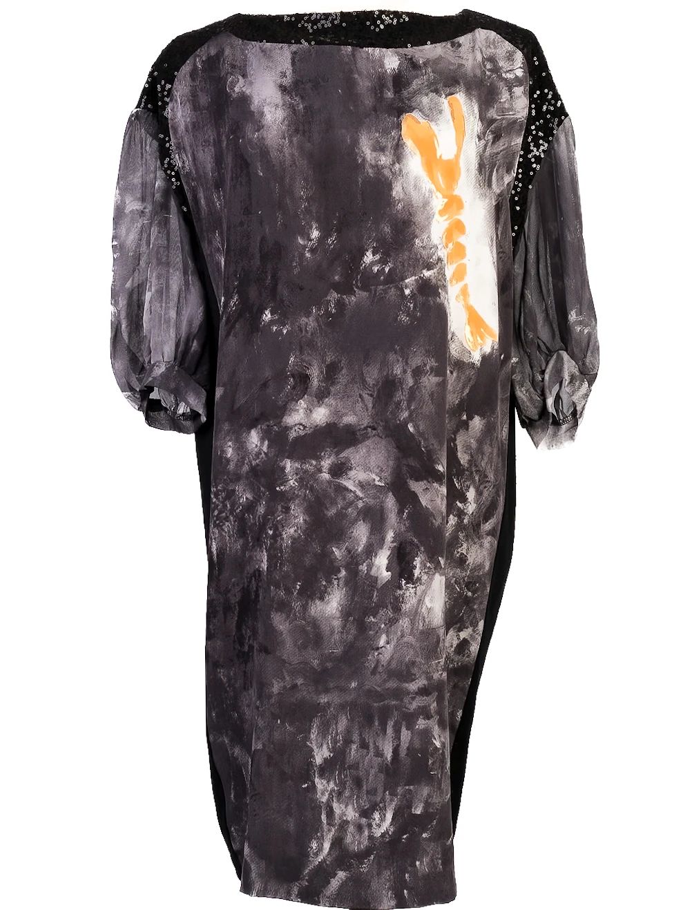 NEW Tsumori Chisato Abstract Silk Dress Size L with Sequins