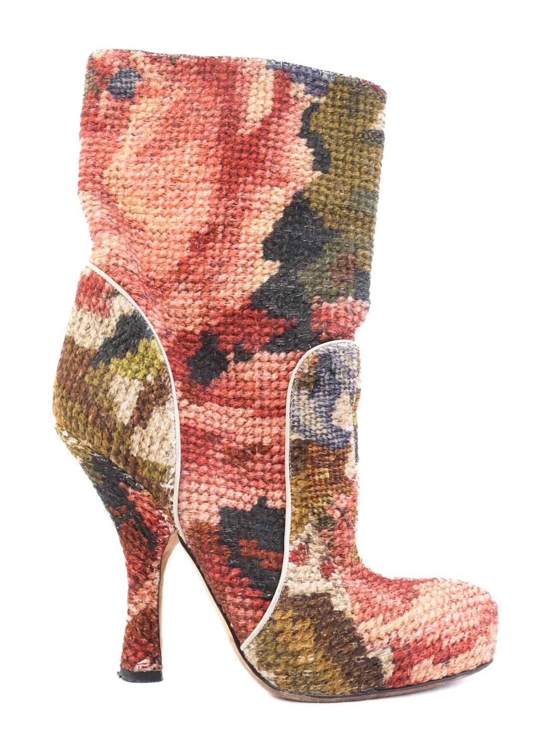 Excellent Dolce Gabbana Leather High-Heeled Boots Size 36 Combined Color