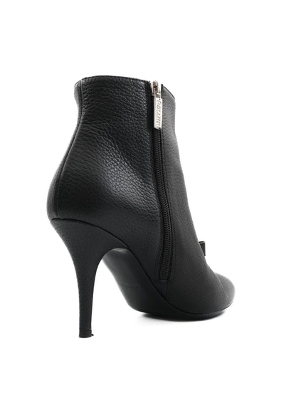 Excellent Pollini Black Leather Ankle Boots Size 39 with Stiletto Heels