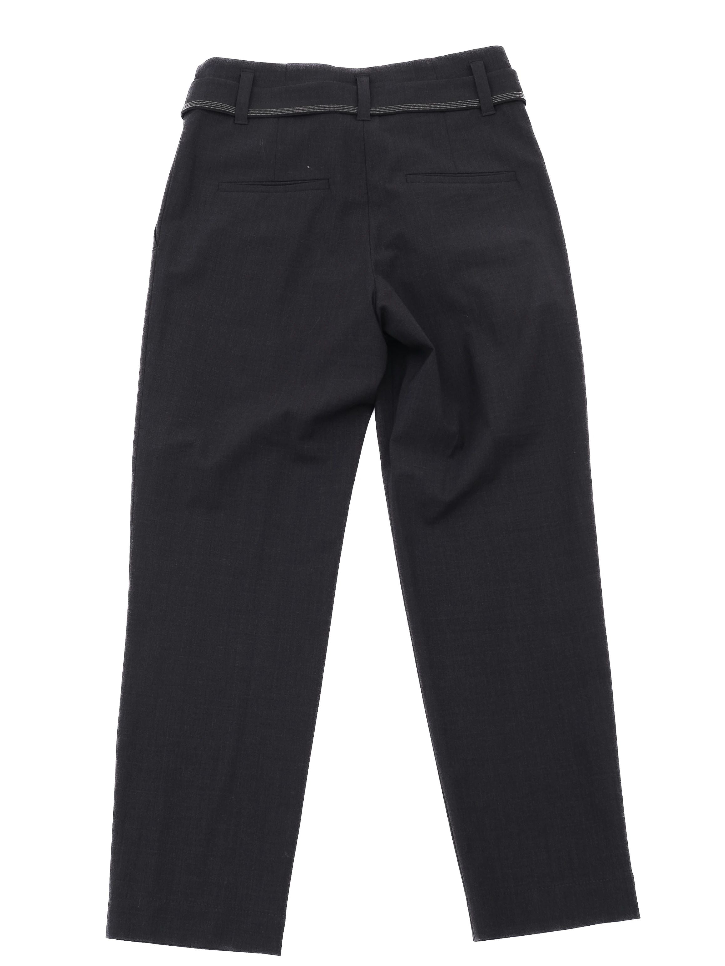 Perfect Brunello Cucinelli Black Wool Pants Size S with Belt
