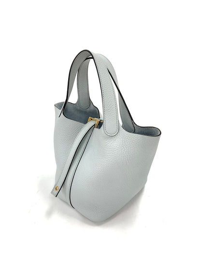 Hermes Lightblue Picotin PM,Taurillon Clemence GHW  B Stamp