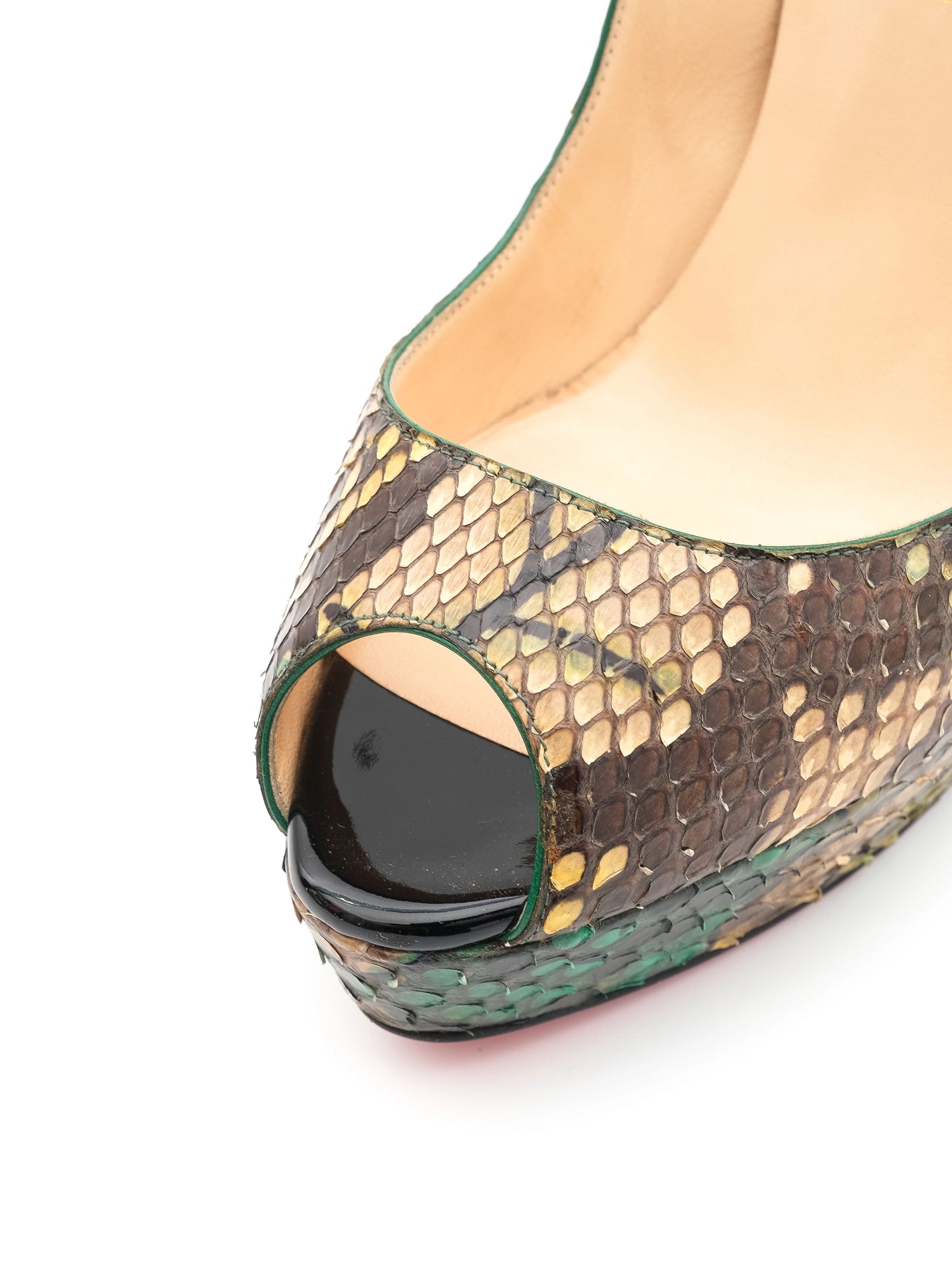 Christian Louboutin Peep Toe High-Heels Genuine Leather Size 39.5