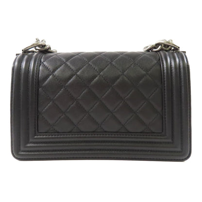 Chanel Black Cowhide Leather Boy 20 Cross Shoulder Bag Calfskin (cowhide) A 67085